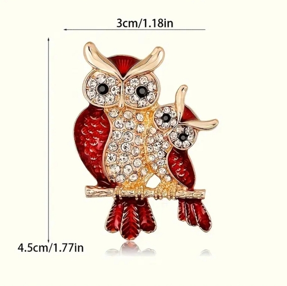 New!  Charming owl brooch - Picture 4 of 7